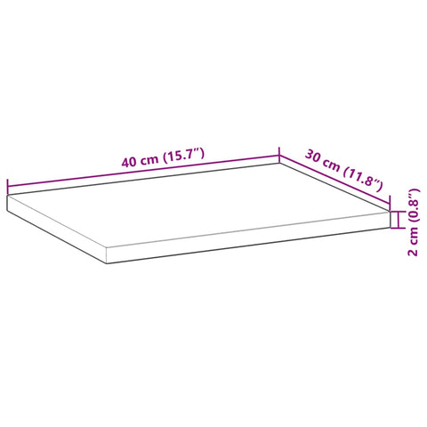 vidaXL Table Top Rectangular 40x30x2 cm Solid Wood Acacia