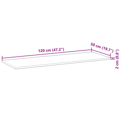 vidaXL Table Top Rectangular 120x50x2 cm Solid Wood Acacia