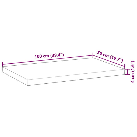 vidaXL Table Top Rectangular 100x50x4 cm Solid Wood Acacia