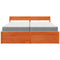 vidaXL Bed with Drawers and Mattress Wax Brown 200x200 cm Solid Wood Pine