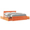 vidaXL Bed with Drawers and Mattress Wax Brown 140x200 cm Solid Wood Pine