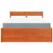 vidaXL Bed with Drawers and Mattress Wax Brown 120x200 cm Solid Wood Pine