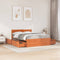 vidaXL Bed with Drawers and Mattress Wax Brown 140x190 cm Solid Wood Pine