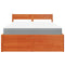 vidaXL Bed with Drawers and Mattress Wax Brown 140x190 cm Solid Wood Pine