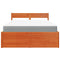vidaXL Bed with Drawers and Mattress Wax Brown 120x190 cm Small Double Solid Wood Pine