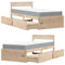 vidaXL Bed with Drawers and Mattress 90x190 cm Single Solid Wood Pine