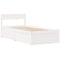 vidaXL Bed with Drawers and Mattress White 90x190 cm Single Solid Wood Pine