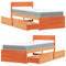 vidaXL Bed with Drawers and Mattress Wax Brown 90x190 cm Single Solid Wood Pine