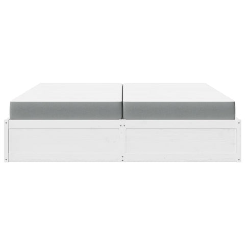 vidaXL Bed with Mattress White 200x200 cm Solid Wood Pine