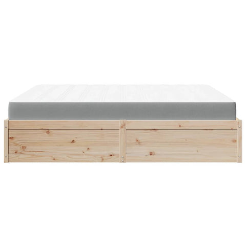 vidaXL Bed with Mattress 180x200 cm Super King Solid Wood Pine
