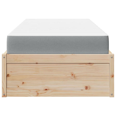 vidaXL Bed with Mattress 100x200 cm Solid Wood Pine