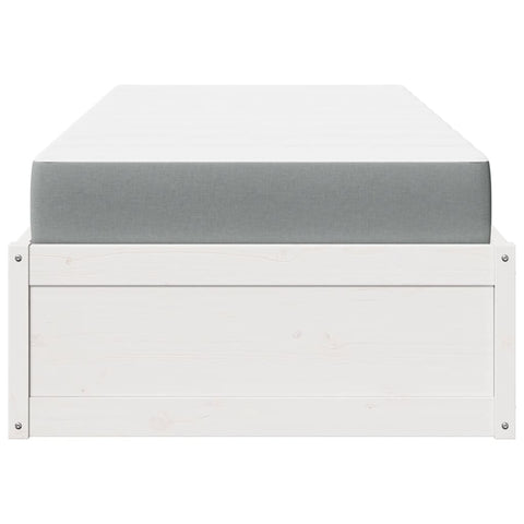 vidaXL Bed with Mattress White 100x200 cm Solid Wood Pine