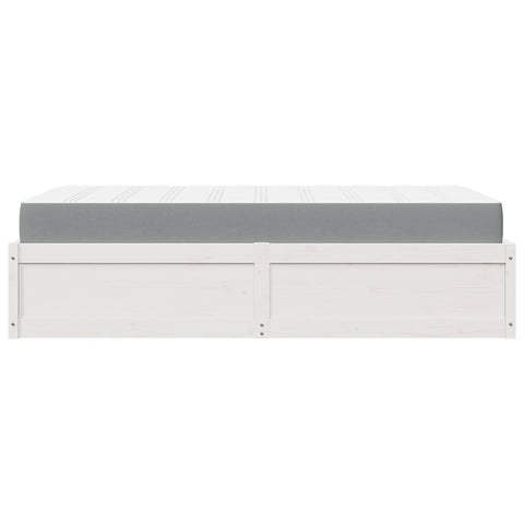 vidaXL Bed with Mattress White 100x200 cm Solid Wood Pine