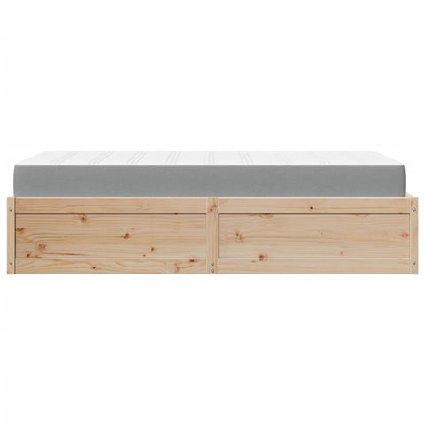 vidaXL Bed with Mattress 90x200 cm Solid Wood Pine
