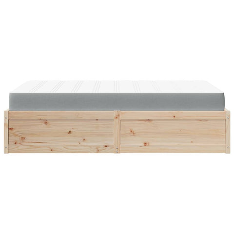 vidaXL Bed with Mattress 120x190 cm Small Double Solid Wood Pine
