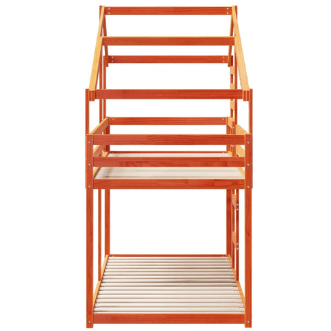 vidaXL Bunk Bed without Mattress Wax Brown 90x200 cm Solid Wood Pine