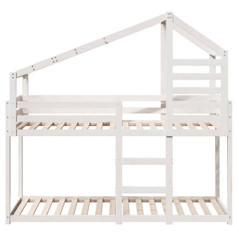 vidaXL Bunk Bed without Mattress White 75x190 cm Small Single Solid Wood Pine