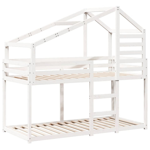 vidaXL Bunk Bed without Mattress White 90x190 cm Single Solid Wood Pine