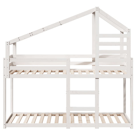 vidaXL Bunk Bed without Mattress White 90x190 cm Single Solid Wood Pine