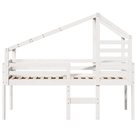 vidaXL High Sleeper Bed without Mattress White 80x200 cm Solid Wood Pine