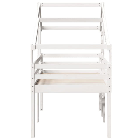 vidaXL High Sleeper Bed without Mattress White 80x200 cm Solid Wood Pine