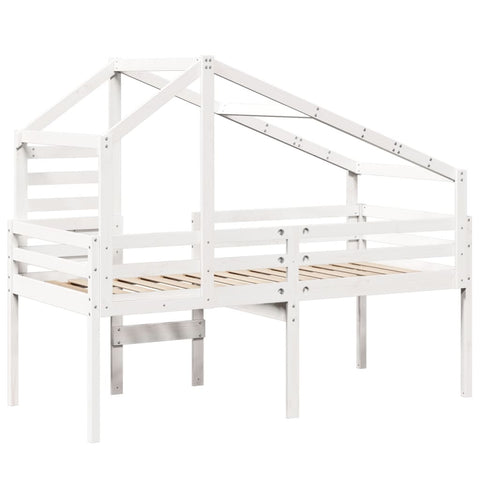 vidaXL High Sleeper Bed without Mattress White 80x200 cm Solid Wood Pine