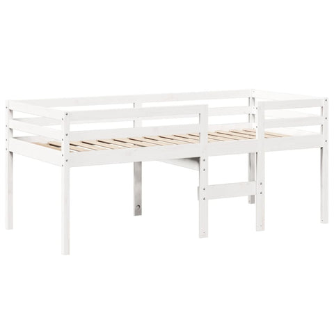vidaXL High Sleeper Bed without Mattress White 90x200 cm Solid Wood Pine