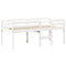 vidaXL High Sleeper Bed without Mattress White 90x200 cm Solid Wood Pine