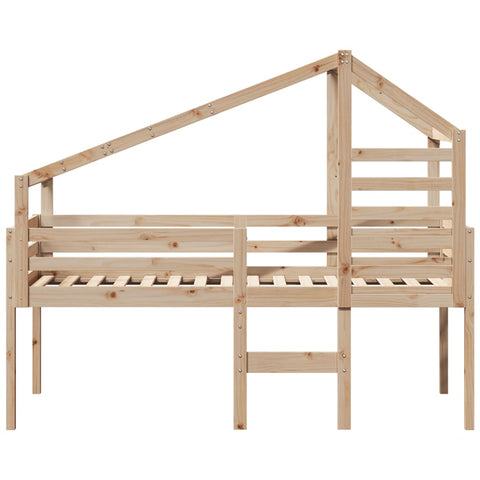 vidaXL High Sleeper Bed without Mattress 90x190 cm Single Solid Wood Pine