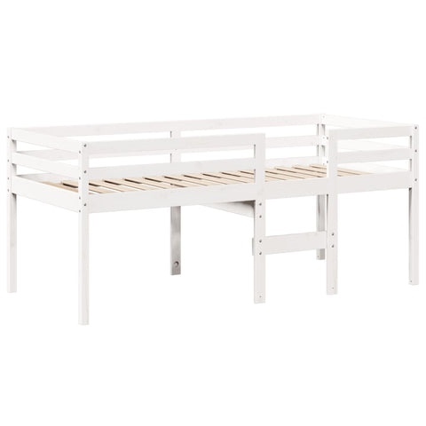vidaXL High Sleeper Bed without Mattress White 90x190 cm Single Solid Wood Pine