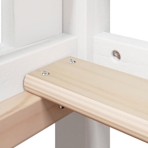 vidaXL High Sleeper Bed without Mattress White 90x190 cm Single Solid Wood Pine