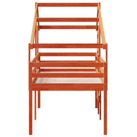 vidaXL High Sleeper Bed without Mattress Wax Brown 90x190 cm Single Solid Wood Pine