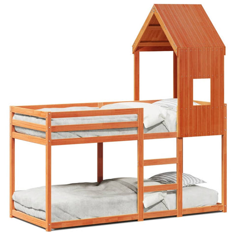 vidaXL Bunk Bed without Mattress Wax Brown 90x200 cm Solid Wood Pine
