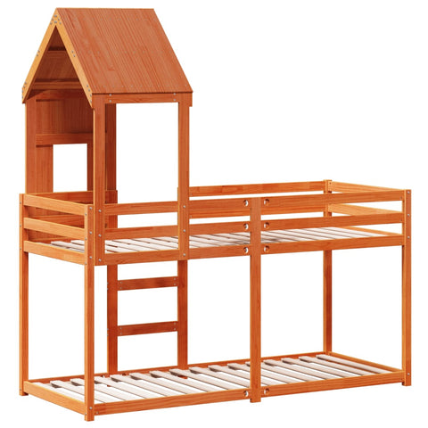vidaXL Bunk Bed without Mattress Wax Brown 90x200 cm Solid Wood Pine