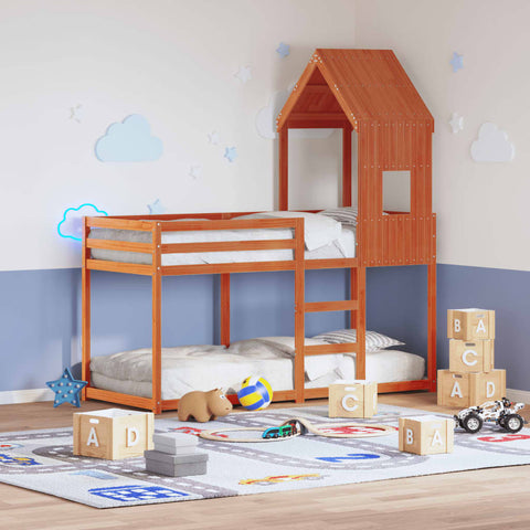 vidaXL Bunk Bed without Mattress Wax Brown 90x200 cm Solid Wood Pine