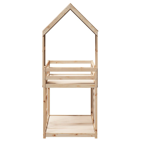 vidaXL Bunk Bed without Mattress 75x190 cm Small Single Solid Wood Pine