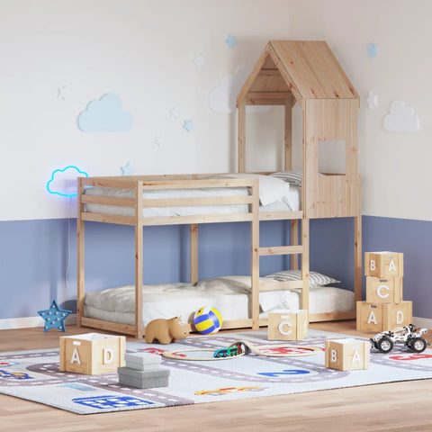 vidaXL Bunk Bed without Mattress 75x190 cm Small Single Solid Wood Pine
