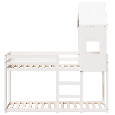 vidaXL Bunk Bed without Mattress White 75x190 cm Small Single Solid Wood Pine