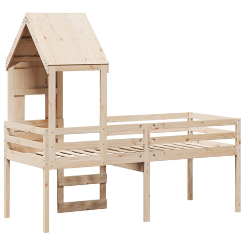 vidaXL High Sleeper Bed without Mattress 80x200 cm Solid Wood Pine