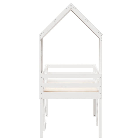 vidaXL High Sleeper Bed without Mattress White 80x200 cm Solid Wood Pine