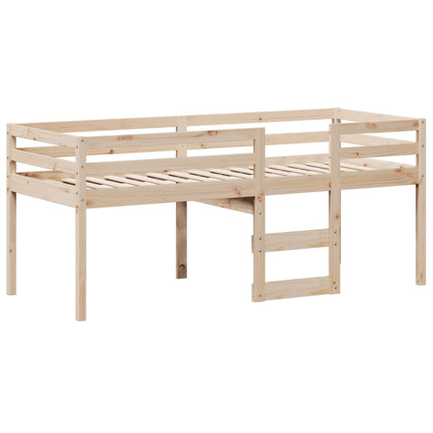 vidaXL High Sleeper Bed without Mattress 90x200 cm Solid Wood Pine