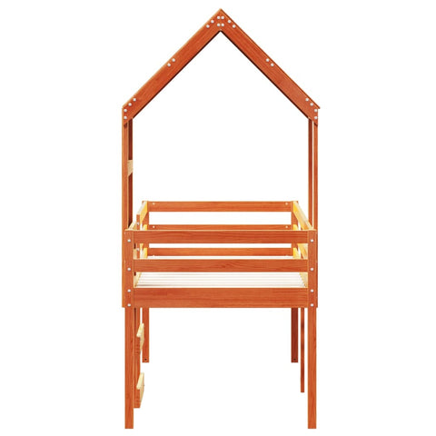 vidaXL High Sleeper Bed without Mattress Wax Brown 90x200 cm Solid Wood Pine