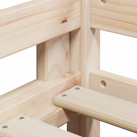 vidaXL High Sleeper Bed without Mattress 75x190 cm Small Single Solid Wood Pine