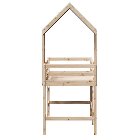 vidaXL Loft Bed with Ladder and Roof without Mattress 90x200 cm