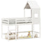 vidaXL Loft Bed with Ladder and Roof without Mattress White 90x200 cm