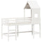 vidaXL Loft Bed with Ladder and Roof without Mattress White 90x200 cm