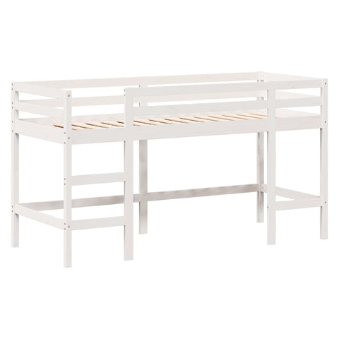 vidaXL Loft Bed with Ladder and Roof without Mattress White 90x200 cm