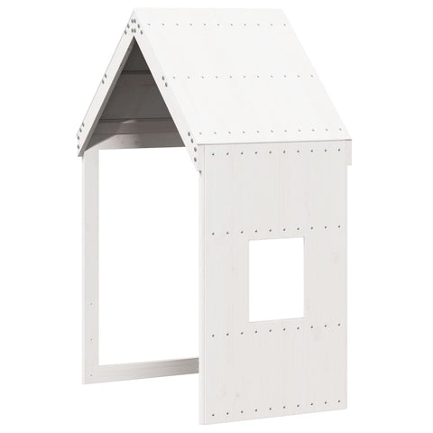vidaXL Loft Bed with Ladder and Roof without Mattress White 90x200 cm