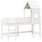 vidaXL Loft Bed with Ladder and Roof without Mattress White 90x200 cm