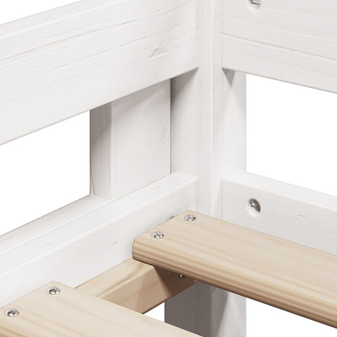 vidaXL Loft Bed with Ladder and Roof without Mattress White 90x200 cm